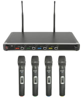 Chord NU4-H Quad UHF Wireless-Mikrofonsystem Handheld Karaoke DJ Disco